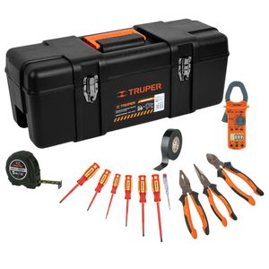 Caja de Herramientas 26" + Kit Electricista Truper 19882-14196-10404-17334-17330-17331-12499-102598