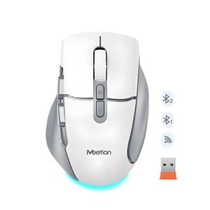 Mouse BTM001 MEETION Inalámbrico Bluetooth Recargable y Ergonómico Gris