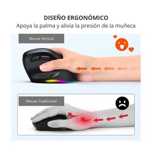 Mouse BT008 MEETION Inalámbrico Bluetooth Recargable y Ergonómico Negro