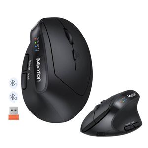 Mouse BT008 MEETION Inalámbrico Bluetooth Recargable y Ergonómico Negro