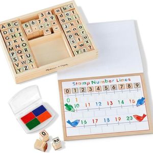 Juego de sellos de madera con letras y números Melissa & Doug
