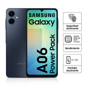 Celular Samsung Galaxy A06 4G 128GB, 4GB RAM, cámara principal 50MP + 2MP, frontal 8MP, 6.7", negro