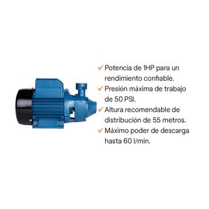 COMBO Tanque de agua Arena Pro 1100 litros + Kit de Accesorios + Electrobomba Periférica Werken 1 HP XKM80-1 40L/min
