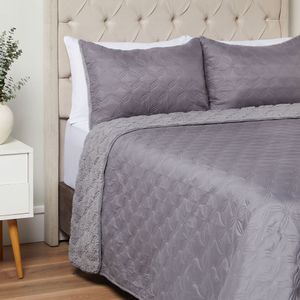 Cubrecama OI25 Pinsonic Sherpa Gris 2 Plazas