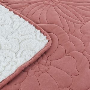 Cubrecama OI25 Velvet Sherpa Melocoton 1.5 Plazas