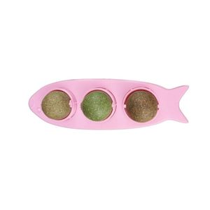 Juguete Catnip Caramelo en Bolita para Gatos x 3 Unidades Forma Pescado Rosado