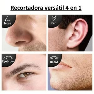 Afeitadora Nasal 4 en 1 Kemei USB Barba Cejas Oído Cortadora de Pelo Eléctrica Hombre Genieka