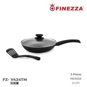 Sarten Finezza Ultragranito de 24 cm con Tapa 3 Piezas FZ-V424TM