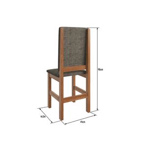 Juego de Comedor 2020 Home 1.60X0.90 Canela/Negro 6 Sillas Canela / Linho