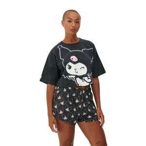 Pijama corto Kuromi de Hello Kitty Sanrio - 2 piezas