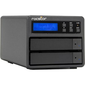 Rocstor Rocpro U33 Desktop 20TB 2-Bay USB Type-C RAID Array (2 x 10TB HDDs) - Capacidad de 20TB, Int
