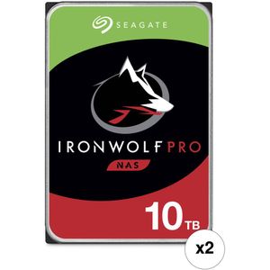 Seagate 10TB IronWolf Pro 7200 rpm SATA III 3.5" HDD Interno NAS (CMR, Retail, 2-Pack) - Capacidad d