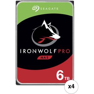 Seagate 6TB IronWolf Pro 7200 rpm SATA III 3.5" HDD Interno NAS (CMR, Retail, Paquete de 4) - Capaci