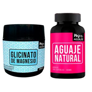 Glicinato de Magnesio 200 g + Aguaje Natural 100 Cápsulas Mujer Aguaje