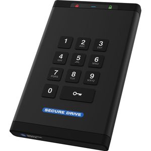 SecureData SecureDrive KP 500GB SSD Encriptado con Autenticación por Teclado, Modo Admin/Usuario, Mo