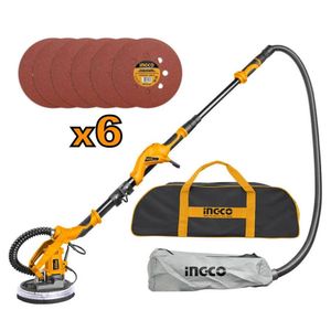 Lijadora De Pared Drywall Ingco DWS10501 + Set x 12 lijas