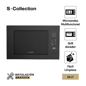 Horno Microondas Empotrable Sole S-Collection 3 en 1 Grill Black 20L