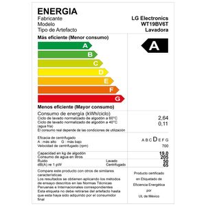 Lavadora LG Carga Superior 19 Kg WT19BVTB Negro Claro