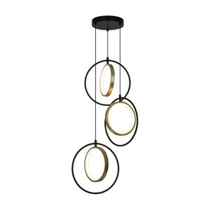 Lámpara Colgante Led Orange Aura Luz Cálida Negro/Oro