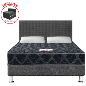 Juego de Dormitorio PARAISO Consul Black Me 2 Plazas + Sofa