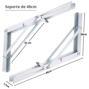 Repisa, Soporte, Ángulo Plegable Push 40cm Pack X2