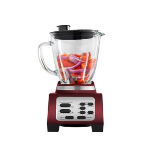 Licuadora FOSTERIER con Motor Reversible Vaso de Vidrio Templado Rojo