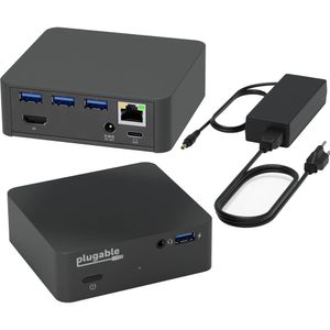 Estación de Acoplamiento Mini Plugable USB Tipo-C con 85W de Potencia y Múltiples Conexiones