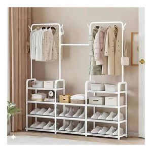 Perchero Colgador Organizador Estante Ropa 3 Cuerpos AJ330666 Blanco