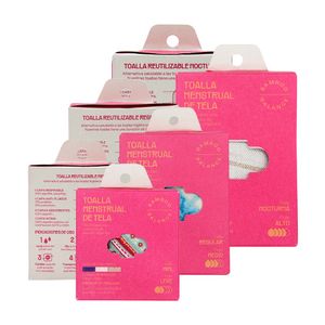 Toalla Higiénica de Tela Bamboo Balance Pack Flujo Medio Vicuña