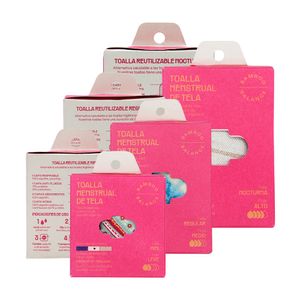 Toalla Higiénica de Tela Bamboo Balance Pack Flujo Medio Natural
