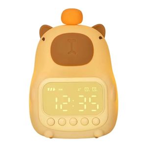 Lámpara Infantil LED Diseño Capibara con Reloj Despertador
