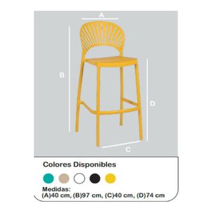 Banco Minimalista Alto Florencia color Amarillo TU MESITA