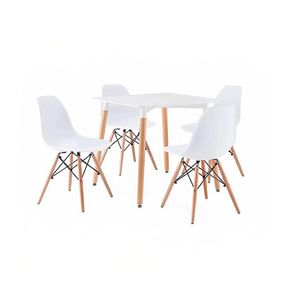 Juego De Comedor Square Blanco 80 Cm 4 Personas Silla Eames Blanco Ofideas