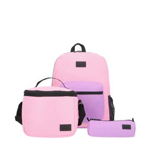 Triple pack Mochila Urbana + Lonchera + Estuche Violeta