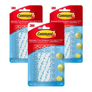 Pack x3 Ganchos Command Decorativos Clear 17026