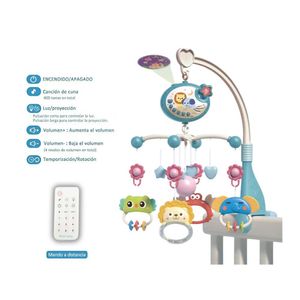 Móvil Musical Proyector Para Bebé Con Control Remoto Celeste