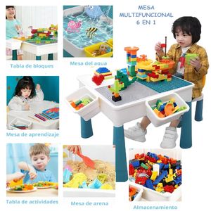 Mesa de bloques de construcción didácticos 6 en 1