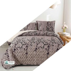 Set de Edredon King Patagonico Piel de Angel  c/ Carnero Venezia 100% Algodón de 5 Piezas - D14
