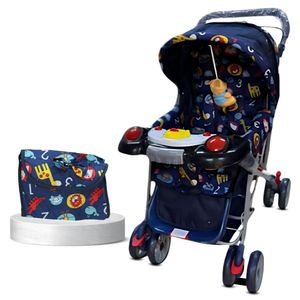 Coche Cuna De Lujo «SHABERT II» con Juegos Didácticos Azul Oscuro