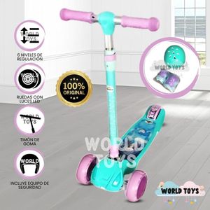 Scooter para niños «FUNNY KIDS» con Equipo de Seguridad Morado