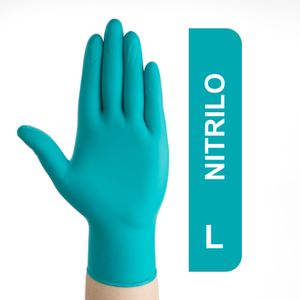 Guantes de Nitrilo Premium Alto Riesgo Verdes Talla L CAJA 100 UND