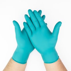 Guantes de Nitrilo Premium Alto Riesgo Verdes Talla L CAJA 100 UND