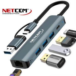 Hub USB C 5 en 2 3 usb 3.0 Puerto Gigabit RJ45 1000Mbps Tipo C