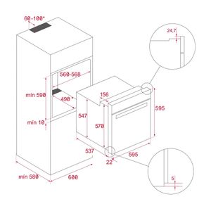 Horno Emprotrable Eléctrico Teka HLB8400 Black 70L