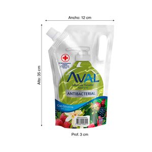 COMBO Jabón líquido antibacterial fresco Eucalipto 800ml Aval + Jabón líquido antibacterial fresco Eucalipto 400ml Aval