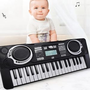 Mini Piano Electronico Para Niños Color Celeste 37 Teclas