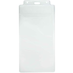 Soporte Vertical de Vinilo Transparente BRADY PEOPLE ID con Solapa (3.75 x 7.5", Paquete de 100) - I