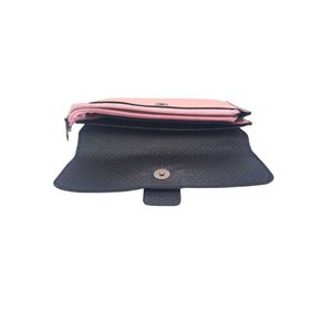 Cartera Tarjetera Larga de Cuadros Rosada