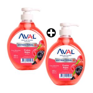 COMBO 2 Jabones líquidos antibacterial Frutos rojos 400ml Aval