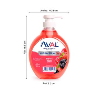 COMBO 2 Jabones líquidos antibacterial Frutos rojos 400ml Aval
